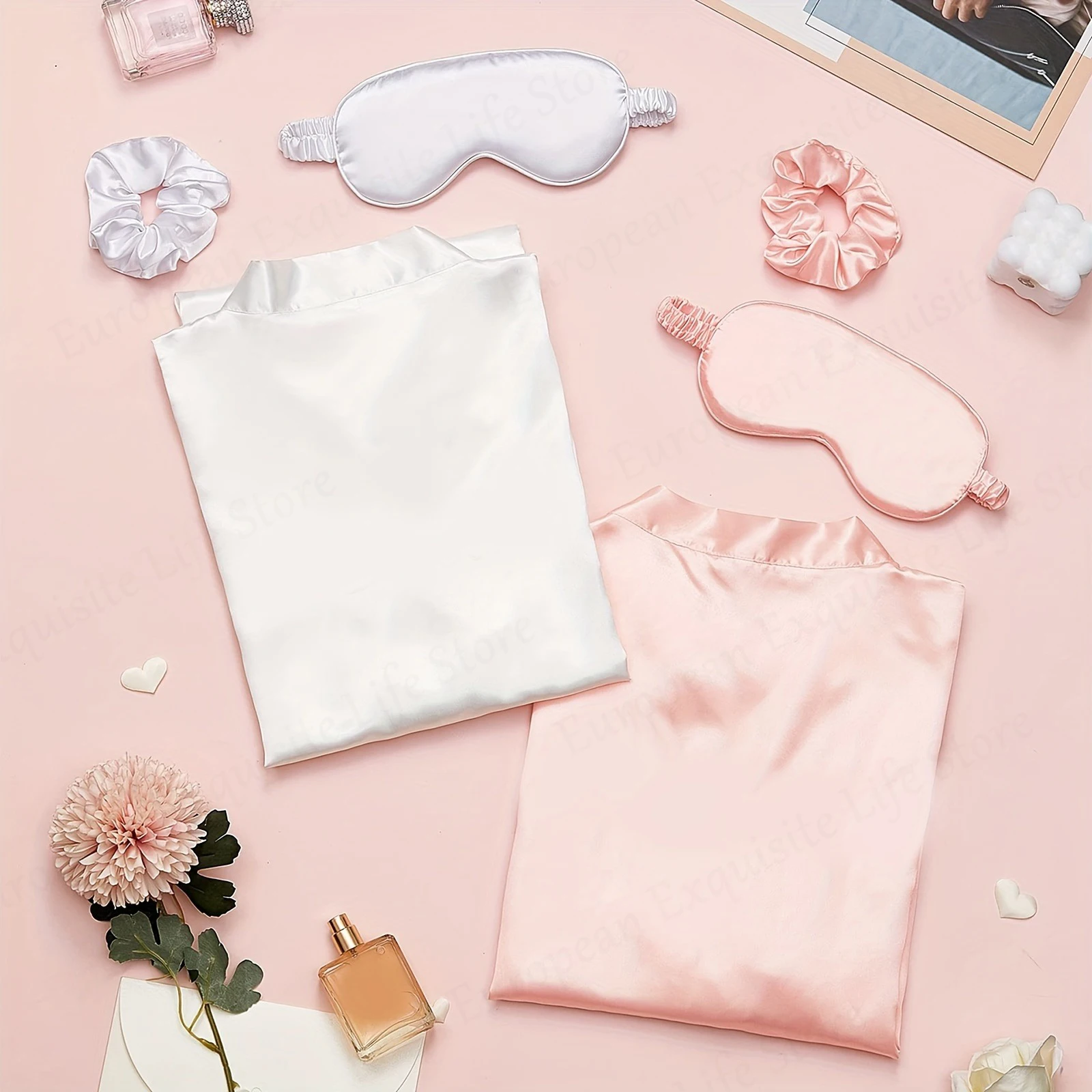 7/12/20Set Spa Party Bridesmaids Proposal Gift Heart Shape Sunglasses Sleeping Eye Mask Elastic Hair Tie for Wedding Party Favor - Image 2