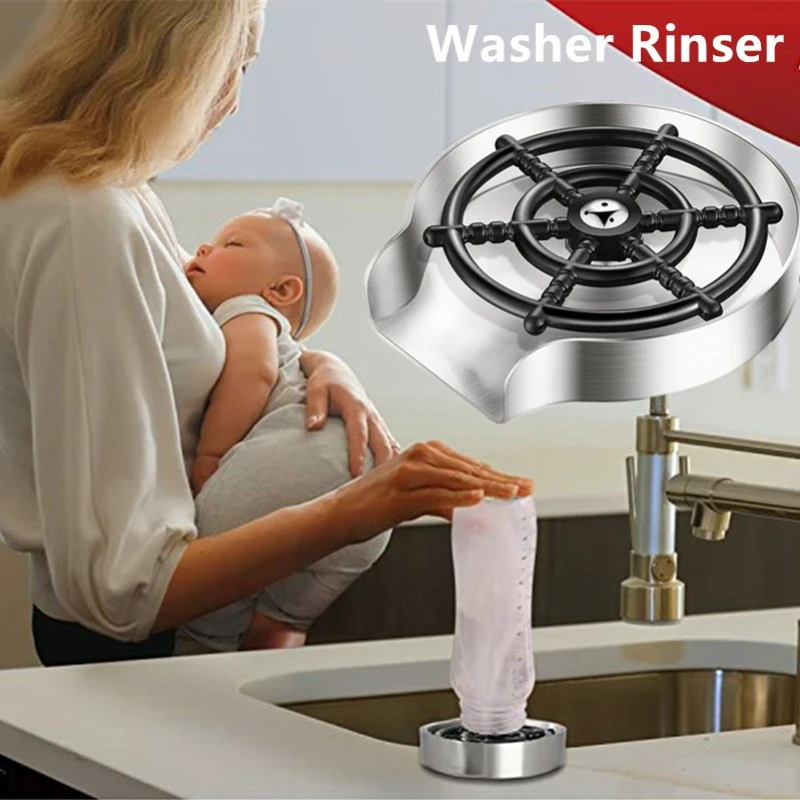 High Pressure Automatic Cup Washer Faucet Glass Rinser Kitchen Sink Glass Rinser Cleaning Sink Accessories Glass Washing Machine - Image 2
