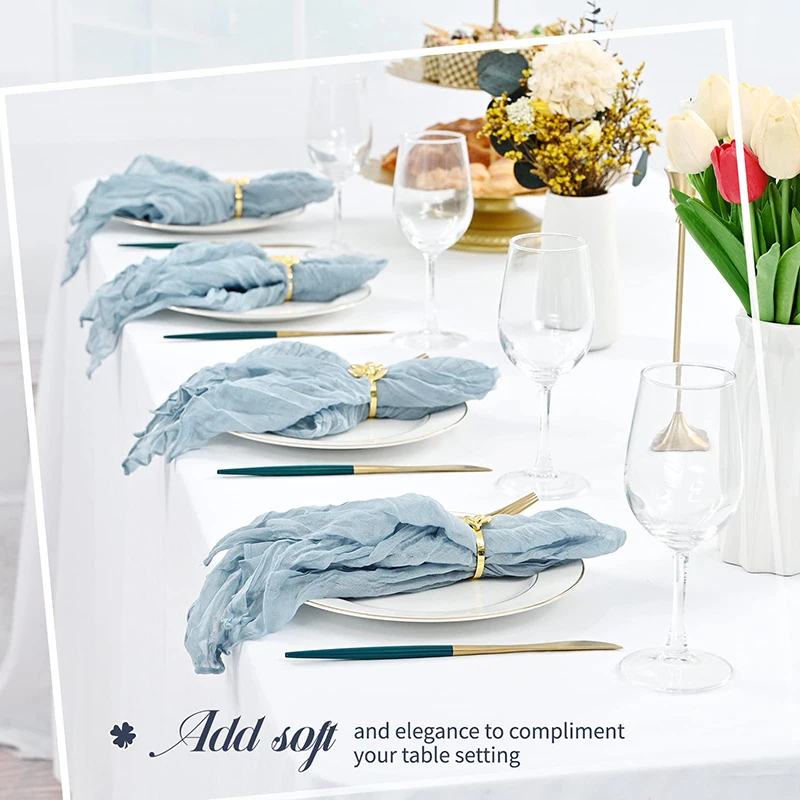 6-120Pcs Table Napkins 20x20inch Dinner Napkins Boho Wedding Napkins Gauze Cheesecloth Napkins Table Towel for Party/Banquet - Image 3