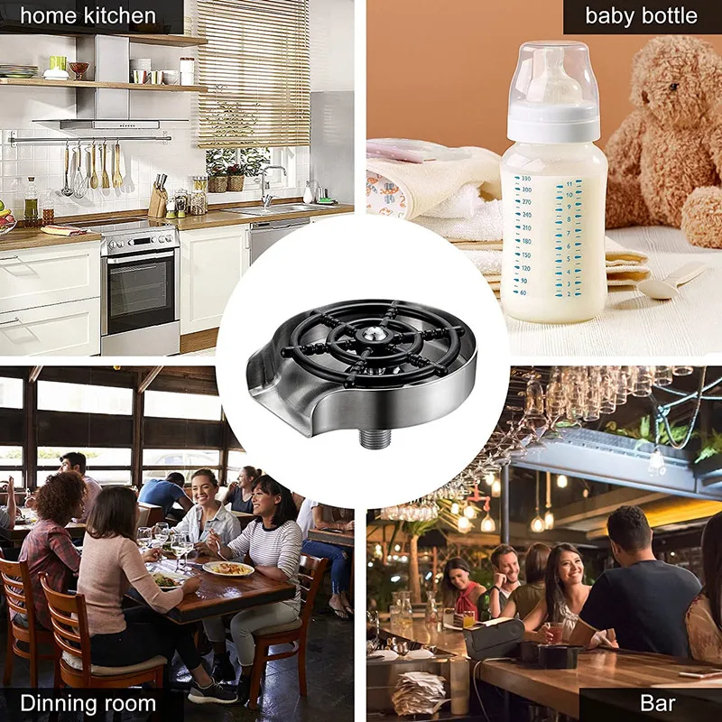 High Pressure Automatic Cup Washer Faucet Glass Rinser Kitchen Sink Glass Rinser Cleaning Sink Accessories Glass Washing Machine - Image 6