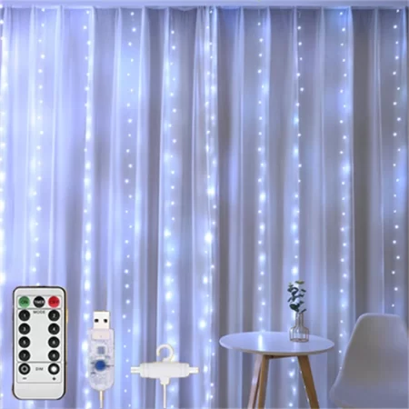 100/200LED Curtain String Lights Christmas Fairy Lights USB Remote Control Garland Lights For Bedroom/Wedding/Xmas Decor