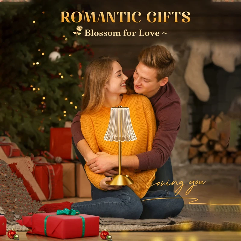 4/2/1Pcs LED Rechargeable Table Lamps Restaurant Decor Light Touch Dimming Desk Lamp Portable Cordless Night Light Bedside Lamp - Image 3