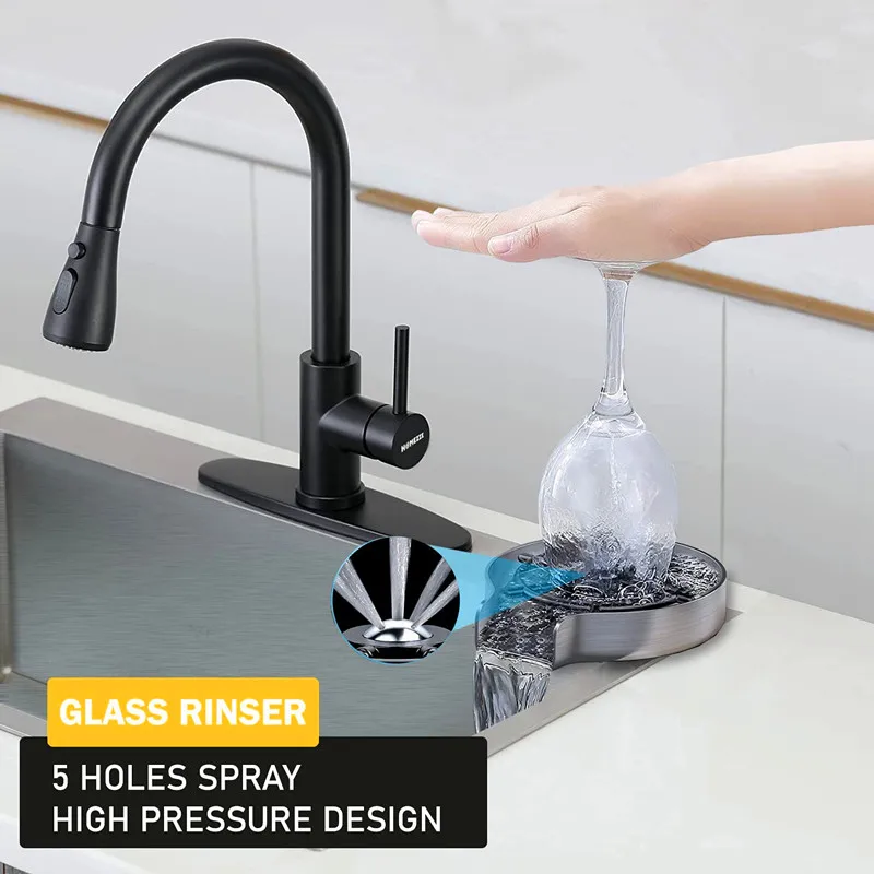 High Pressure Automatic Cup Washer Faucet Glass Rinser Kitchen Sink Glass Rinser Cleaning Sink Accessories Glass Washing Machine - Image 3