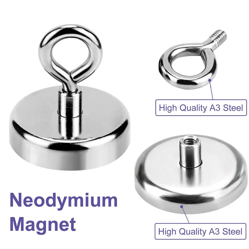 10Pcs Neodymium Magnet Rare Earth Magnetic Hooks with Countersunk Hole Super Powerful Magnetic Sea Fishing Magnet Searcher - Image 4