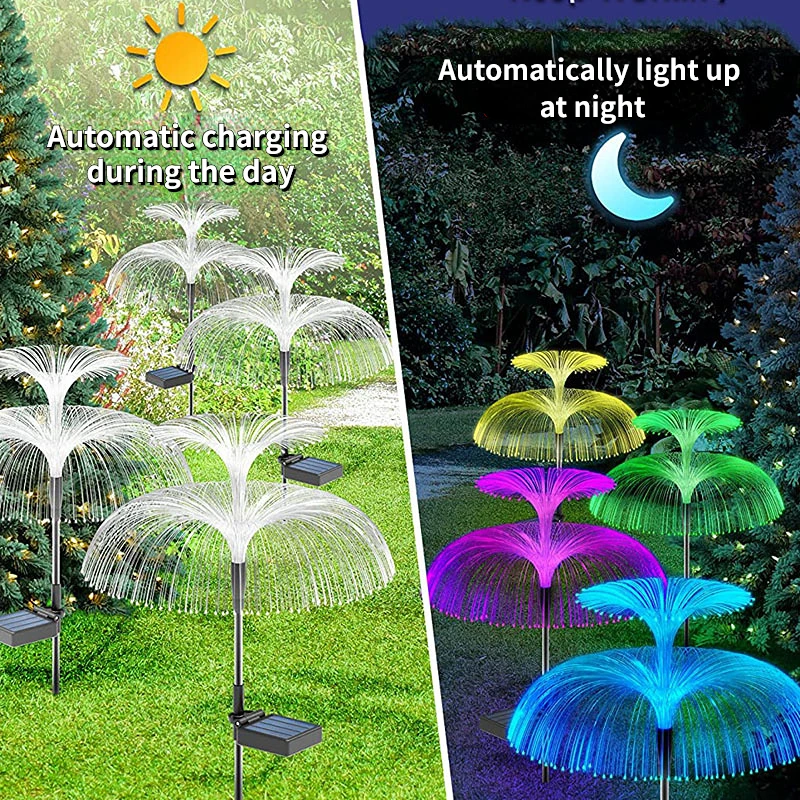 1/2Pcs Solar Garden Light Outdoor Waterproof Jellyfish Lawn Light RGB Changing Color Landscape Light for Yard/Pathway Decor - Image 5