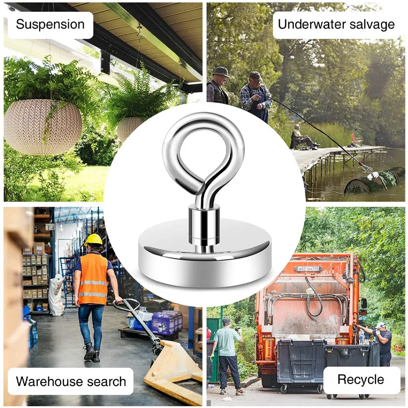 10Pcs Neodymium Magnet Rare Earth Magnetic Hooks with Countersunk Hole Super Powerful Magnetic Sea Fishing Magnet Searcher - Image 6