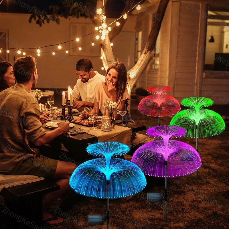 1/2Pcs Solar Garden Light Outdoor Waterproof Jellyfish Lawn Light RGB Changing Color Landscape Light for Yard/Pathway Decor - Image 3