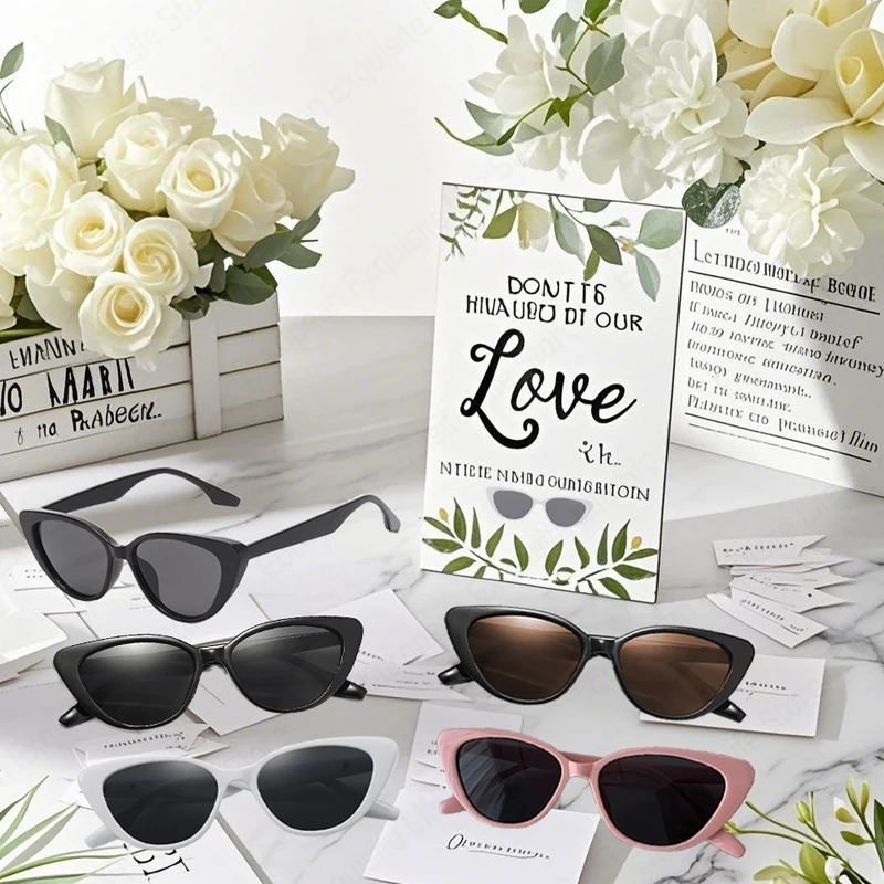 12-100Pcs Cat Eye Sunglasses Bulk Wedding Sunglasses for Guests Retro Premium Sunglasses Bachelorette Party Gift Supplies - Image 5