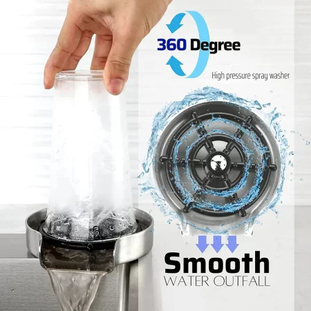 High Pressure Automatic Cup Washer Faucet Glass Rinser Kitchen Sink Glass Rinser Cleaning Sink Accessories Glass Washing Machine