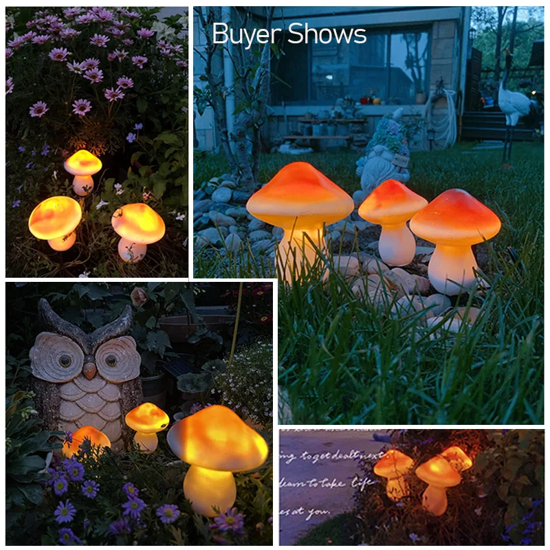LED Solar String Light Outdoor IP65 Waterproof Mushroom Lights Fairy Light Garland for Garden Patio Pathway Landscape Decoration - Image 2