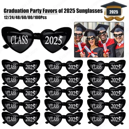 12-100Pcs Graduation Party Favors Class of 2025 Sunglasses Bulk Graduation Sunglasses Photo Booth Props Decorations Eyeglasses