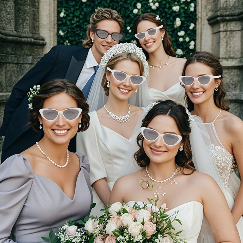 12-100Pcs Cat Eye Sunglasses Bulk Wedding Sunglasses for Guests Retro Premium Sunglasses Bachelorette Party Gift Supplies - Image 2