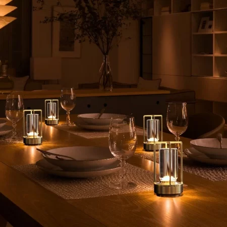 Retro Bar Desk Lamp Restaurant Atmosphere Table Lamp LED Touch Dimming Desk Lamp 4000mAh USB Cordless Night Light for Hotel/Home