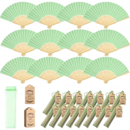 12/24/48/80Pcs Folding Hand Fans Wedding Fans Wedding Gifts For Guest White Bamboo Paper Fan Bulk Weddings Party Favors